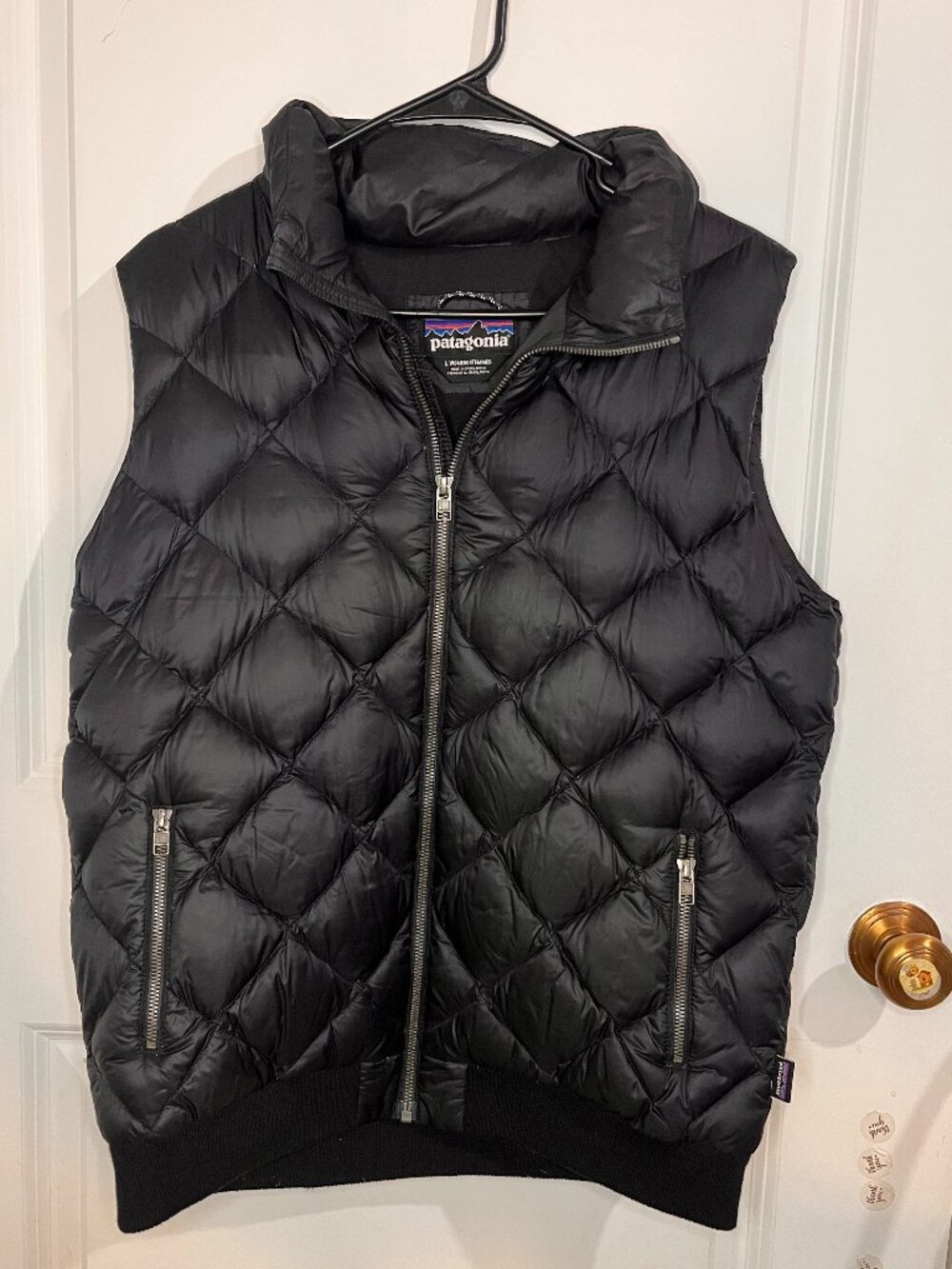 Patagonia Prow Bomber Vest Black Women's Size Large